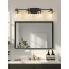 imageL LOHAS LED 3 Light Bathroom Vanity Light Black and Gold Bathroom Light Fixture Over Mirror Modern Lighting Fixtures with Clear Glass Shade Vintage Vanity Lights for Bathroom Mirror Hallway ETLGold and Black