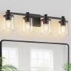 imageL LOHAS LED 3 Light Bathroom Vanity Light Black and Gold Bathroom Light Fixture Over Mirror Modern Lighting Fixtures with Clear Glass Shade Vintage Vanity Lights for Bathroom Mirror Hallway ETLBlack