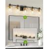 imageL LOHAS LED 3 Light Bathroom Vanity Light Black and Gold Bathroom Light Fixture Over Mirror Modern Lighting Fixtures with Clear Glass Shade Vintage Vanity Lights for Bathroom Mirror Hallway ETLGold and Black