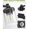 imageL LOHAS LED 3 Light Bathroom Vanity Light Black and Gold Bathroom Light Fixture Over Mirror Modern Lighting Fixtures with Clear Glass Shade Vintage Vanity Lights for Bathroom Mirror Hallway ETLBlack