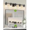 imageL LOHAS LED 3 Light Bathroom Vanity Light Black and Gold Bathroom Light Fixture Over Mirror Modern Lighting Fixtures with Clear Glass Shade Vintage Vanity Lights for Bathroom Mirror Hallway ETLBlack