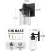 imageL LOHAS LED 3 Light Bathroom Vanity Light Black and Gold Bathroom Light Fixture Over Mirror Modern Lighting Fixtures with Clear Glass Shade Vintage Vanity Lights for Bathroom Mirror Hallway ETLBlack