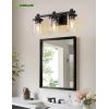 imageL LOHAS LED 3 Light Bathroom Vanity Light Black and Gold Bathroom Light Fixture Over Mirror Modern Lighting Fixtures with Clear Glass Shade Vintage Vanity Lights for Bathroom Mirror Hallway ETLBlack