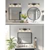 imageL LOHAS LED 3 Light Bathroom Vanity Light Black and Gold Bathroom Light Fixture Over Mirror Modern Lighting Fixtures with Clear Glass Shade Vintage Vanity Lights for Bathroom Mirror Hallway ETLBlack