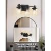 imageL LOHAS LED 3 Light Bathroom Vanity Light Black and Gold Bathroom Light Fixture Over Mirror Modern Lighting Fixtures with Clear Glass Shade Vintage Vanity Lights for Bathroom Mirror Hallway ETLBlack