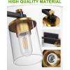 imageL LOHAS LED 3 Light Bathroom Vanity Light Black and Gold Bathroom Light Fixture Over Mirror Modern Lighting Fixtures with Clear Glass Shade Vintage Vanity Lights for Bathroom Mirror Hallway ETLGold and Black