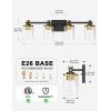 imageL LOHAS LED 3 Light Bathroom Vanity Light Black and Gold Bathroom Light Fixture Over Mirror Modern Lighting Fixtures with Clear Glass Shade Vintage Vanity Lights for Bathroom Mirror Hallway ETLGold and Black