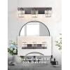 imageL LOHAS LED 3 Light Black Crystal Bathroom Light Fixtures Modern Crystal BlackSquare Shade Bathroom Lighting Fixtures Over MirrorVanity Lights for Bathroom 3CCT ETL Listed