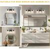 imageL LOHAS LED 3Light Black Bathroom Light FixturesModern Bathroom Lighting Fixtures Over Mirror with Clear Glass Shade Vanity Lights for Living Room ETL ListedMatte Black