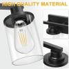 imageL LOHAS LED 3Light Black Bathroom Light FixturesModern Bathroom Lighting Fixtures Over Mirror with Clear Glass Shade Vanity Lights for Living Room ETL ListedMatte Black
