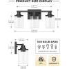 imageL LOHAS LED 3Light Black Bathroom Light FixturesModern Bathroom Lighting Fixtures Over Mirror with Clear Glass Shade Vanity Lights for Living Room ETL ListedBlack
