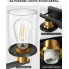 imageL LOHAS LED 3Light Black Bathroom Light FixturesModern Bathroom Lighting Fixtures Over Mirror with Clear Glass Shade Vanity Lights for Living Room ETL ListedBlack and Gold