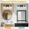 imageL LOHAS LED 3Light Black Bathroom Light FixturesModern Bathroom Lighting Fixtures Over Mirror with Clear Glass Shade Vanity Lights for Living Room ETL ListedMatte Black
