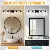 imageL LOHAS LED 3Light Black Bathroom Light FixturesModern Bathroom Lighting Fixtures Over Mirror with Clear Glass Shade Vanity Lights for Living Room ETL ListedBlack