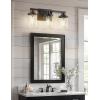 imageL LOHAS LED 3Light Black Bathroom Light FixturesModern Bathroom Lighting Fixtures Over Mirror with Clear Glass Shade Vanity Lights for Living Room ETL ListedBlack