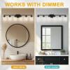 imageL LOHAS LED 3Light Black Bathroom Light FixturesModern Bathroom Lighting Fixtures Over Mirror with Clear Glass Shade Vanity Lights for Living Room ETL ListedBlack