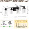 imageL LOHAS LED 3Light Black Bathroom Light FixturesModern Bathroom Lighting Fixtures Over Mirror with Clear Glass Shade Vanity Lights for Living Room ETL ListedBlack