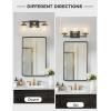 imageL LOHAS LED 3Light Black Bathroom Light FixturesModern Bathroom Lighting Fixtures Over Mirror with Clear Glass Shade Vanity Lights for Living Room ETL ListedBlack and Gold