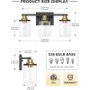 imageL LOHAS LED 3Light Black Bathroom Light FixturesModern Bathroom Lighting Fixtures Over Mirror with Clear Glass Shade Vanity Lights for Living Room ETL ListedBlack and Gold