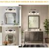 imageL LOHAS LED 3Light Black Bathroom Light FixturesModern Bathroom Lighting Fixtures Over Mirror with Clear Glass Shade Vanity Lights for Living Room ETL ListedBlack