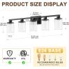 imageL LOHAS LED 3Light Black Bathroom Light FixturesModern Bathroom Lighting Fixtures Over Mirror with Clear Glass Shade Vanity Lights for Living Room ETL ListedBlack