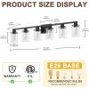 imageL LOHAS LED 3Light Black Bathroom Light FixturesModern Bathroom Lighting Fixtures Over Mirror with Clear Glass Shade Vanity Lights for Living Room ETL ListedBlack