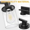 imageL LOHAS LED 3Light Black Bathroom Light FixturesModern Bathroom Lighting Fixtures Over Mirror with Clear Glass Shade Vanity Lights for Living Room ETL ListedBlack