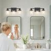 imageL LOHAS LED 3Light Black Bathroom Light FixturesModern Bathroom Lighting Fixtures Over Mirror with Clear Glass Shade Vanity Lights for Living Room ETL ListedMatte Black