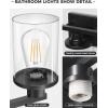 imageL LOHAS LED 3Light Black Bathroom Light FixturesModern Bathroom Lighting Fixtures Over Mirror with Clear Glass Shade Vanity Lights for Living Room ETL ListedBlack