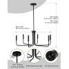 imageL LOHAS LED Black Chandeliers 6Light Black Farmhouse Chandeliers for Dining Room Light Fixture Adjustable Height Rustic Industrial Modern Chandeliers for Living Room Bedroom and Foyer 28in