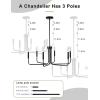 imageL LOHAS LED Black Chandeliers 6Light Black Farmhouse Chandeliers for Dining Room Light Fixture Adjustable Height Rustic Industrial Modern Chandeliers for Living Room Bedroom and Foyer 28in