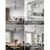 imageL LOHAS LED Black Chandeliers 6Light Black Farmhouse Chandeliers for Dining Room Light Fixture Adjustable Height Rustic Industrial Modern Chandeliers for Living Room Bedroom and Foyer 28in