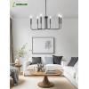 imageL LOHAS LED Black Chandeliers 6Light Black Farmhouse Chandeliers for Dining Room Light Fixture Adjustable Height Rustic Industrial Modern Chandeliers for Living Room Bedroom and Foyer 28in