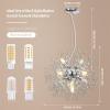imageL LOHAS LED Modern Crystal Sputnik Chandeliers 8Light Chrome Ceiling Light Fixtures Sputnik Chandelier with Firework Shade for Living Room Dining RoomKitchen Island