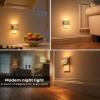 imageL LOHAS LED Night Lights Plug into Wall 2 Pack Modern Night Light with Dusk to Dawn Sensor Dimmable Plug in Night Light Adjustable Brightness for Bedroom Bathroom Hallway3000KGold
