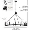 imageL LOHAS LED Wagon Wheel Chandelier 12Lights 38 Inch Large Farmhouse Chandelier Light Fixture Round Rustic Lighting for Kitchen Living Room Dining Room Over Table Island Foyer Entryway
