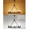 imageL LOHAS LED Wagon Wheel Chandelier 12Lights 38 Inch Large Farmhouse Chandelier Light Fixture Round Rustic Lighting for Kitchen Living Room Dining Room Over Table Island Foyer Entryway