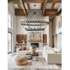 imageL LOHAS LED Wagon Wheel Chandelier 2 Tier 64Lights 70in Extra Large Black Farmhouse Chandelier Light Fixture Round Rustic Lighting for Living Room Dining Room Over Table Island Foyer Entryway602