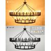 imageL LOHAS LED Wagon Wheel Chandelier 2 Tier 64Lights 70in Extra Large Black Farmhouse Chandelier Light Fixture Round Rustic Lighting for Living Room Dining Room Over Table Island Foyer Entryway602