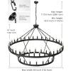 imageL LOHAS LED Wagon Wheel Chandelier 2 Tier 64Lights 70in Extra Large Black Farmhouse Chandelier Light Fixture Round Rustic Lighting for Living Room Dining Room Over Table Island Foyer Entryway602