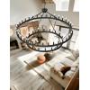 imageL LOHAS LED Wagon Wheel Chandelier 2 Tier 64Lights 70in Extra Large Black Farmhouse Chandelier Light Fixture Round Rustic Lighting for Living Room Dining Room Over Table Island Foyer Entryway602