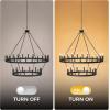 imageL LOHAS LED Wagon Wheel Chandelier 2 Tier 64Lights 70in Extra Large Black Farmhouse Chandelier Light Fixture Round Rustic Lighting for Living Room Dining Room Over Table Island Foyer Entryway472
