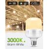 imageLOHAS Super Bright Light Bulbs 250300W Equivalent 3400LM E26 Garage LED Bulb 3000K Soft White 30 Watt High Lumen LED Bulb wE39 Adapter for Commercial Warehouse Workshop Factory Backyard 2 PackSoft White