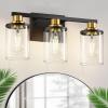imageL LOHAS LED 3Light Black Bathroom Light FixturesModern Bathroom Lighting Fixtures Over Mirror with Clear Glass Shade Vanity Lights for Living Room ETL ListedBlack and Gold