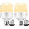 imageLOHAS Super Bright Light Bulbs 250300W Equivalent 3400LM E26 Garage LED Bulb 3000K Soft White 30 Watt High Lumen LED Bulb wE39 Adapter for Commercial Warehouse Workshop Factory Backyard 2 PackSoft White