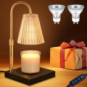 imageL LOHAS LED Candle Warmer Lamp Dimmable Candle Warmer Lamp with Timer 2H4H8H Timer Adjustable Height ampamp Heat Electric Candle Lamp Warmer Compatible with Large Jar Candle
