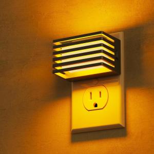 imageL LOHAS LED Night Lights Plug into Wall 2 Pack Modern Night Light with Dusk to Dawn Sensor Dimmable Plug in Night Light Adjustable Brightness for Bedroom Bathroom HallwayAmber