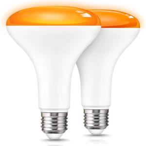 imageL LOHAS LED Orange and Purple Halloween Light Bulbs LED BR30 Flood Light Bulbs Indoor 65W Equivalent 11W Halloween Colored Indoor Porch Light E26 Base NonDimmable for Party Holiday Decor 2 PackOrange