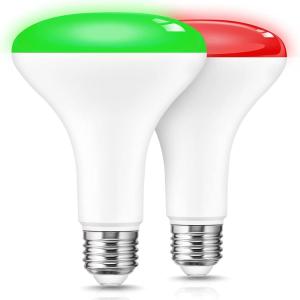 imageL LOHAS LED Orange and Purple Halloween Light Bulbs LED BR30 Flood Light Bulbs Indoor 65W Equivalent 11W Halloween Colored Indoor Porch Light E26 Base NonDimmable for Party Holiday Decor 2 PackRed  Green