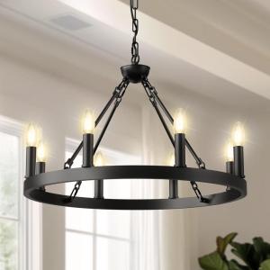 imageL LOHAS LED Wagon Wheel Chandelier 2 Tier 64Lights 70in Extra Large Black Farmhouse Chandelier Light Fixture Round Rustic Lighting for Living Room Dining Room Over Table Island Foyer Entryway232